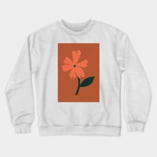 Boho Terracotta, Pink Flower Crewneck Sweatshirt